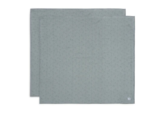 Jollein Lange Gaze de Coton Large 115x115cm Miffy Silhouettes Sea Green 2 Unités