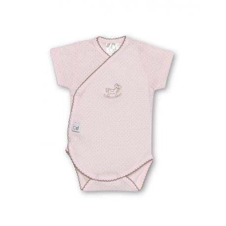 BimbiDreams Body croisé manches courte 1mois dots rose