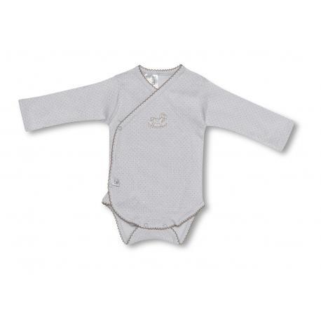 Bimbidreams Body croisé manches longues 6mois dots gris