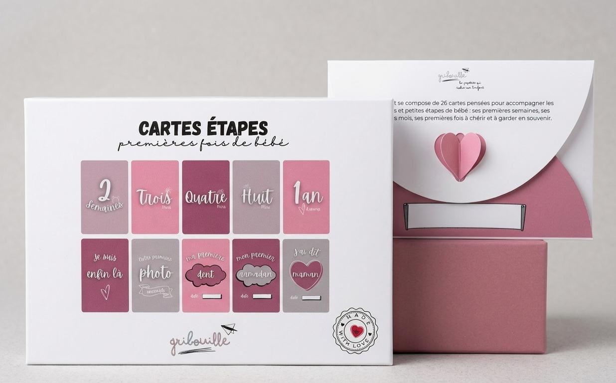 Gribouille Cartes étapes premières fois de bébé