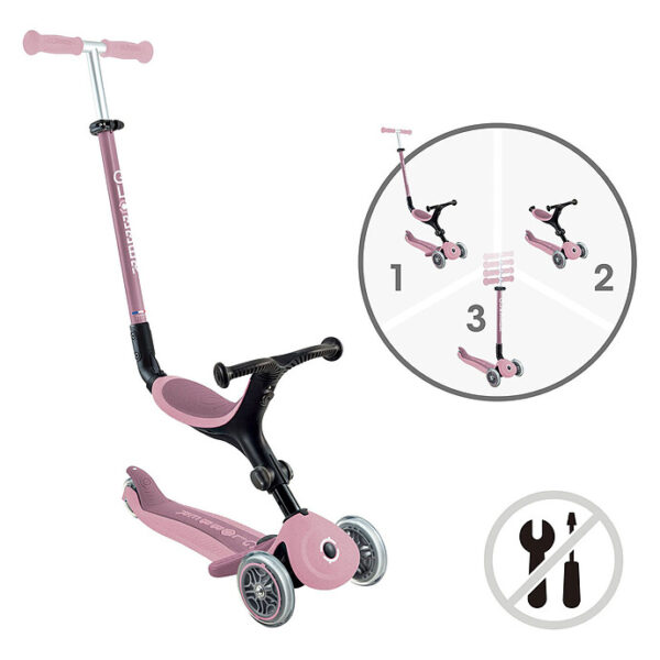 Globber Trottinette Evolutive Go Up Active Eco Rose - image 2