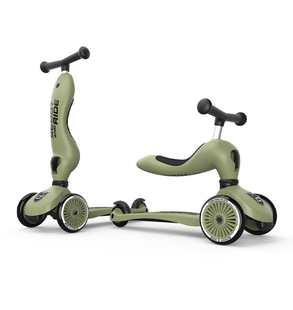 Scoot And Ride Highwaykick 1 Push And Go Vert Olive