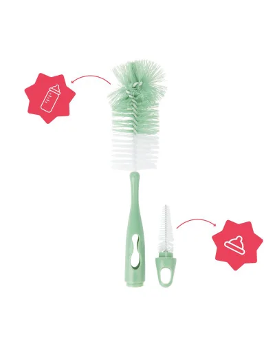 Badabulle Goupillon vert 2 en 1 pour biberon et tétine - image 3