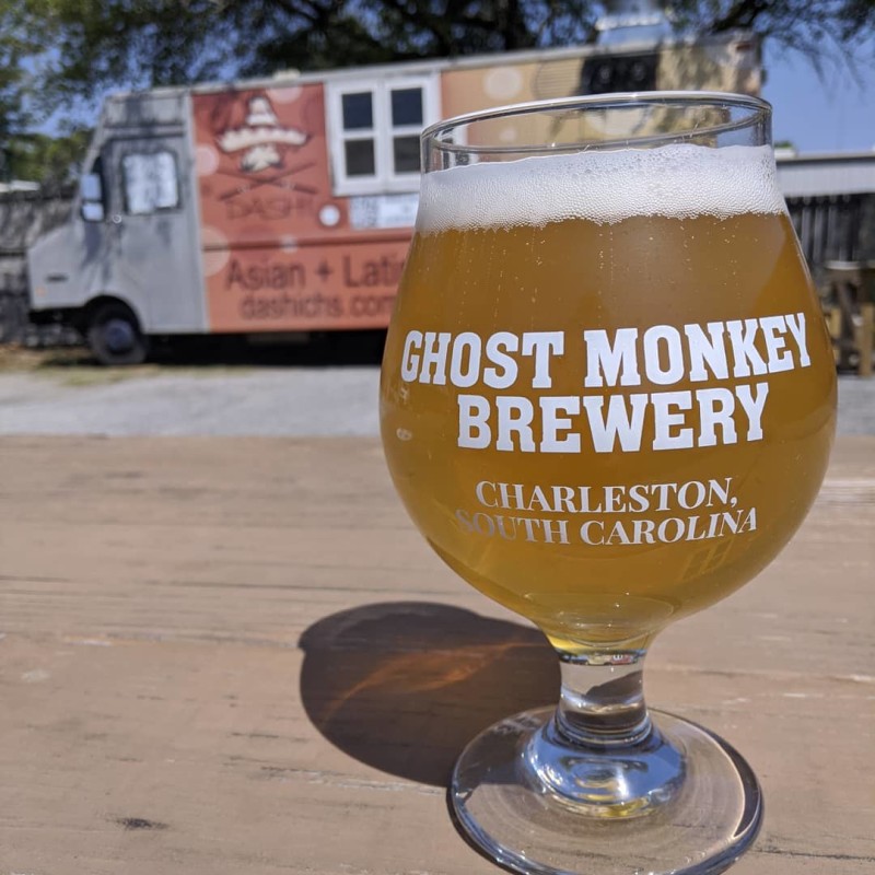Ghost Monkey Brewery is one of the top nano breweries in Charleston South Carolina with live music and food trucks on site.