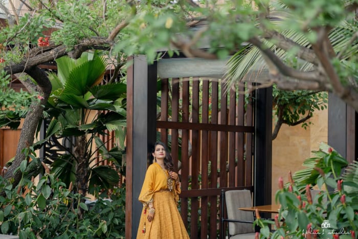Conrad Bengaluru wedding venue outdoor lawn and pool area for destination wedding South India — Panigrahana