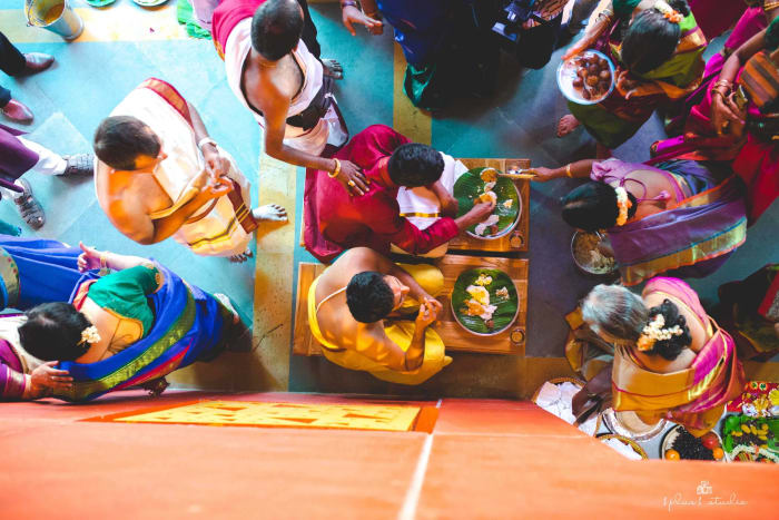 Panchavati The Pavilion Kanakapura Road Bangalore outdoor wedding ceremony in garden setting — Panigrahana