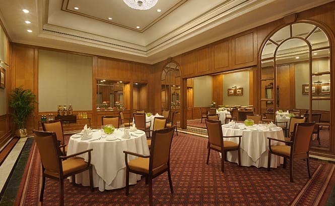 The Oberoi Bengaluru Hibiscus Hall elegantly decorated for wedding celebration Bangalore — Panigrahana