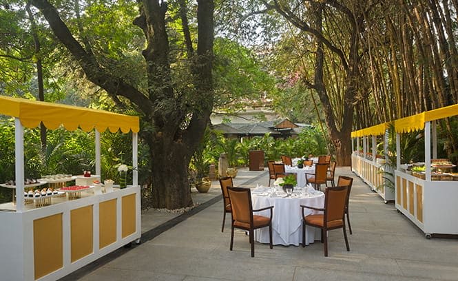 The Oberoi Bengaluru bamboo grove exclusive outdoor venue for intimate wedding celebrations — Panigrahana