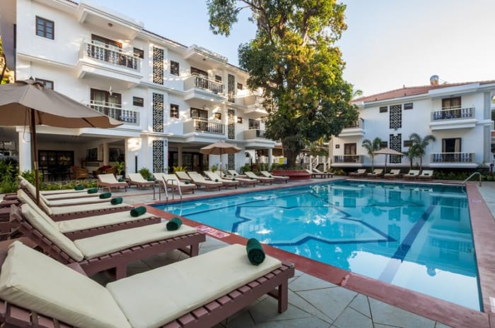 Aloft Candolim Goa resort pool and lounge area for intimate wedding celebrations — Panigrahana