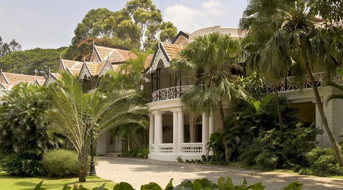 ITC Gardenia Bengaluru garden lawn and pool for destination wedding in Bangalore — Panigrahana