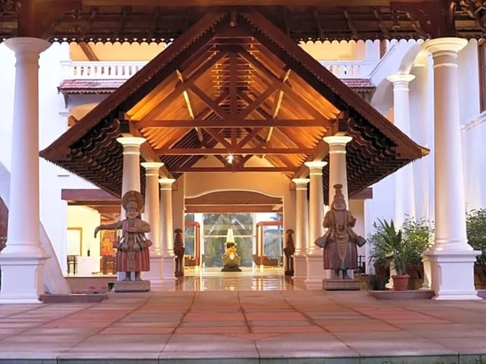 Raviz Kadavu luxury resort pool and gardens Calicut Kerala for destination wedding — Panigrahana