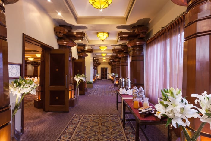 Vivanta by Taj Bangalore wedding reception with 300-guest capacity in elegantly decorated hall — Panigrahana