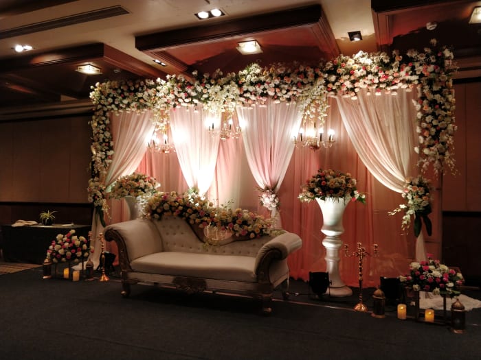 Vivanta Bengaluru Residency Road cocktail evening event space decorated for sangeet — Panigrahana