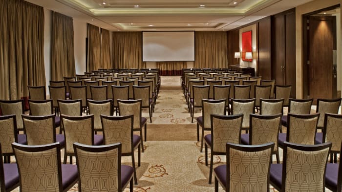 Hyatt Centric MG Road Bangalore Istana event hall theatre-style for pre-wedding event — Panigrahana