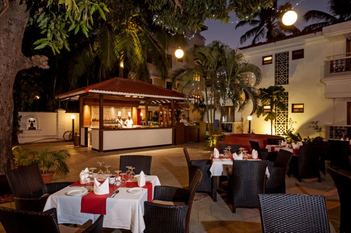 Aloft Goa Candolim contemporary design hotel wedding reception poolside — Panigrahana