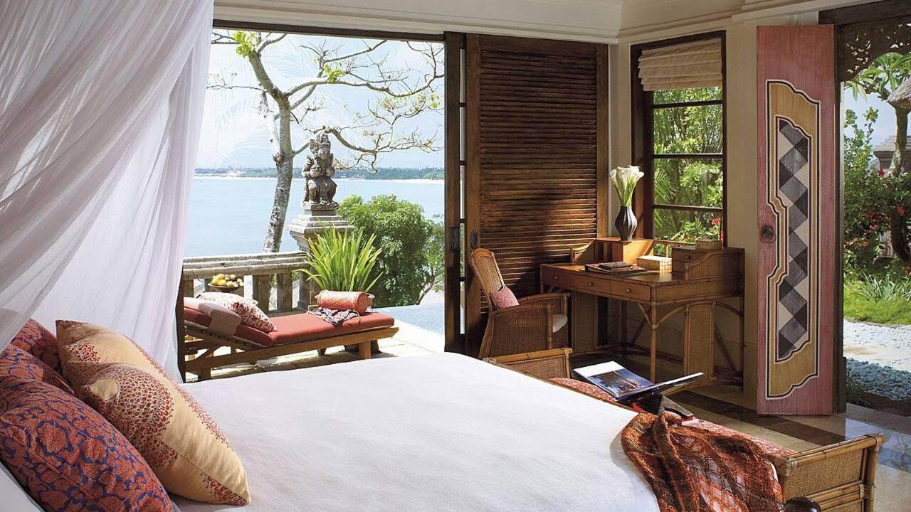 Four Seasons Bali at Jimbaran Bay private villa garden for destination Indian wedding — Panigrahana
