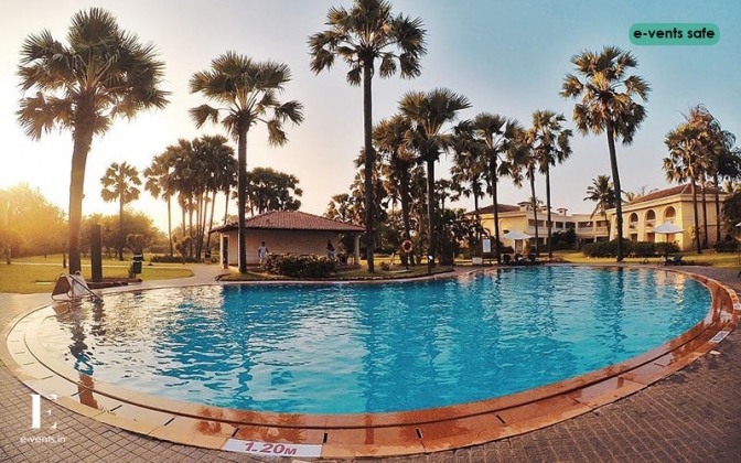 Beach wedding ceremony setup at a luxury Goa resort