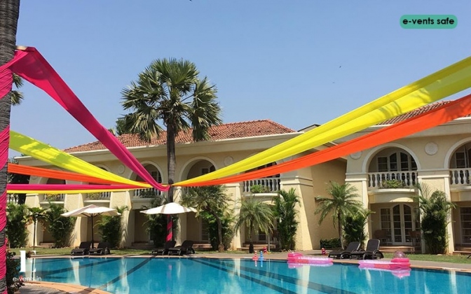Beach wedding ceremony setup at a luxury Goa resort