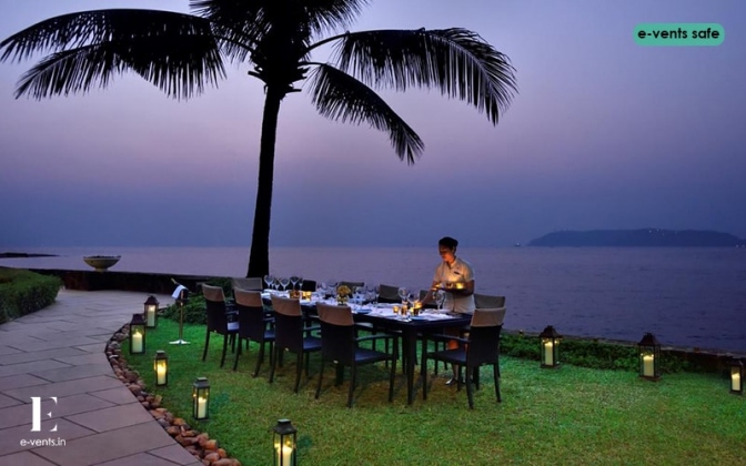 Wedding reception with ocean views in Goa