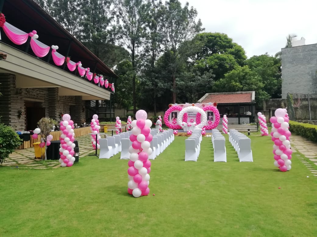 Angsana Oasis Bangalore destination wedding setup with elegant floral decor and lights — Panigrahana