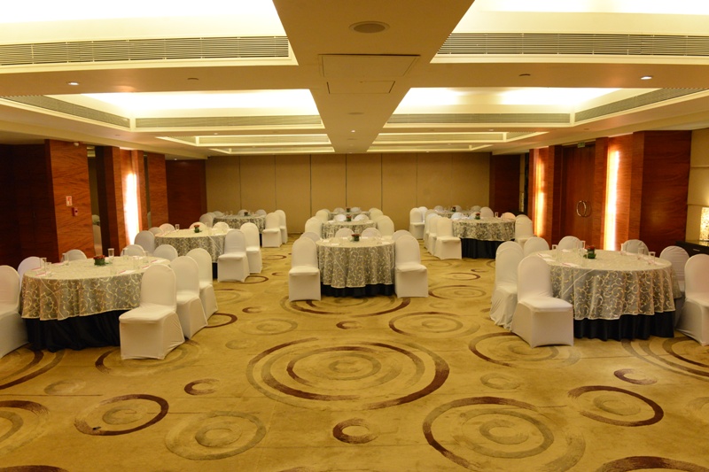Vivanta Panaji Goa Tango 2 cluster banquet setup for Indian wedding reception — Panigrahana