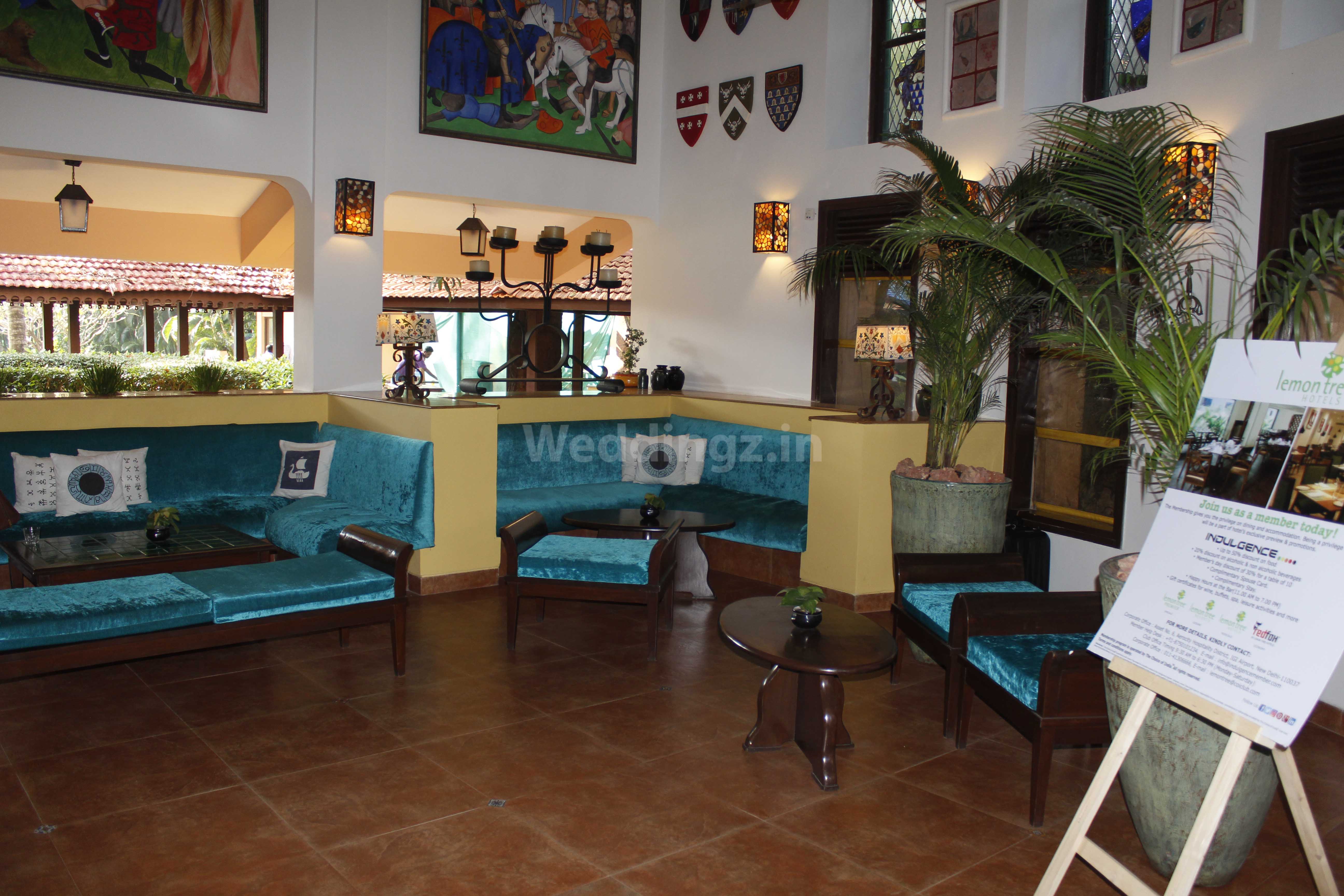 Lemon Tree Amarante Candolim Goa resort wedding reception setup on outdoor lawn — Panigrahana