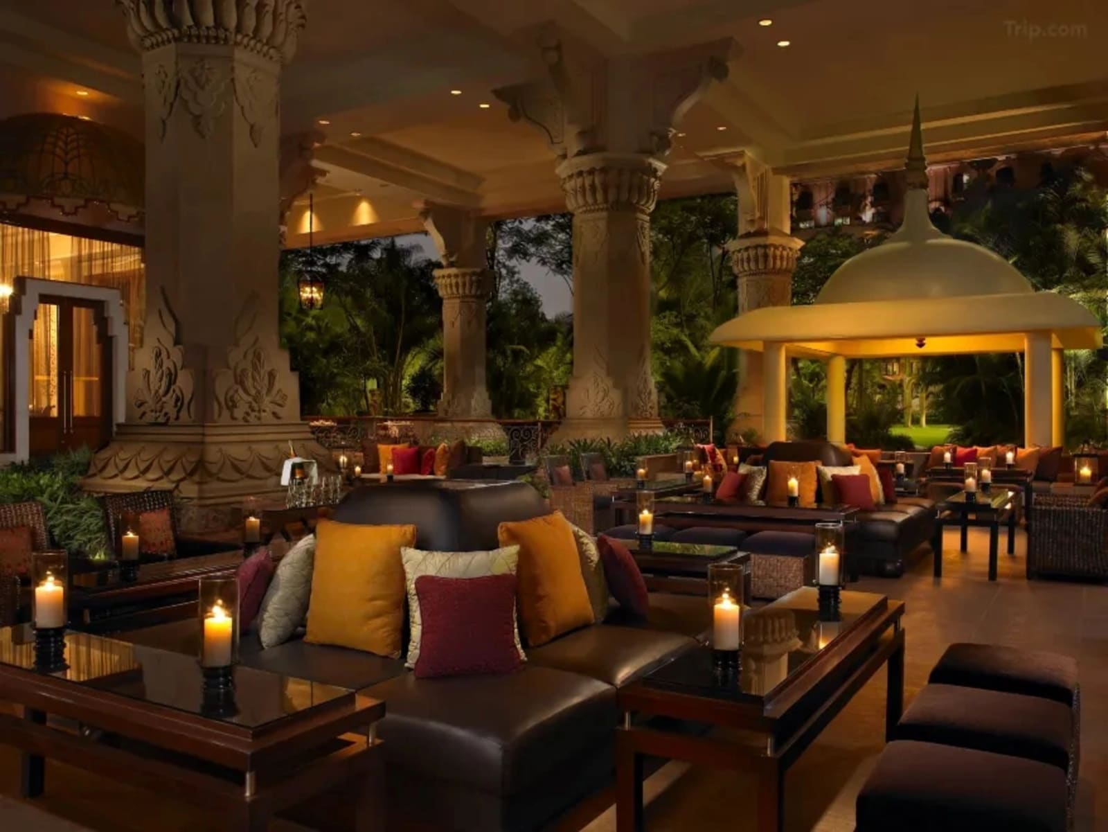 The Leela Palace Bengaluru grand lawn wedding ceremony setup with floral mandap — Panigrahana