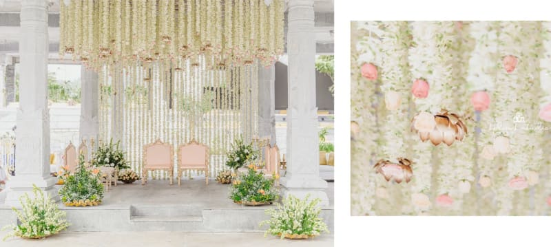 Amita Rasa marigold mandap outdoor ceremony