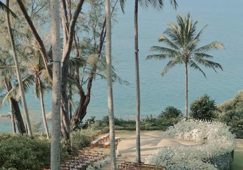 Amanpuri Phuket beachfront wedding ceremony Andaman Sea