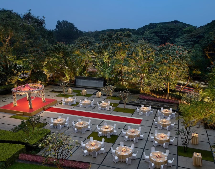 Original mandap and floral design built in-house at JW Marriott Bangalore by Panigrahana