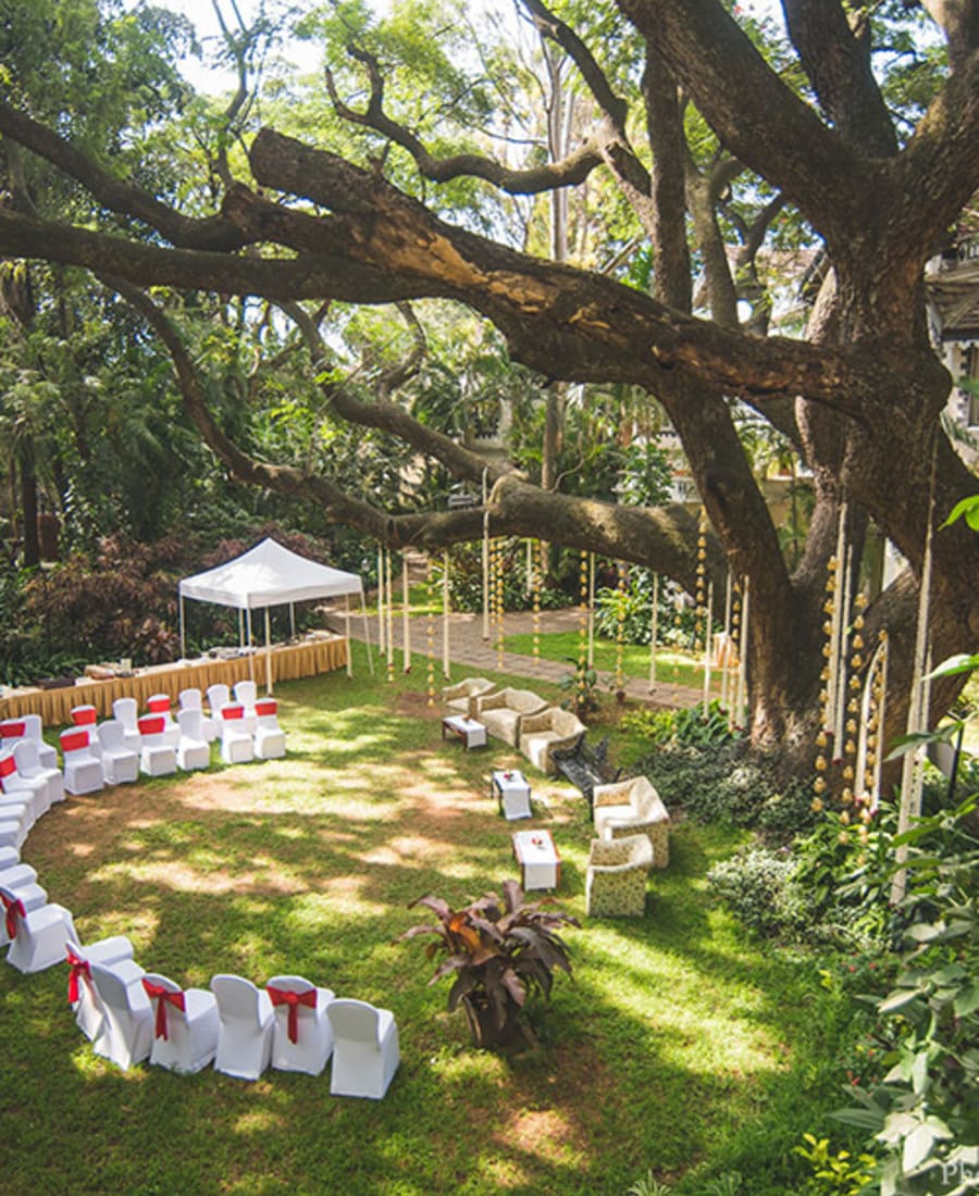 In-house designed and built wedding decor at ITC Gardenia Bangalore by Panigrahana