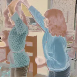 My mother and aunt dancing.