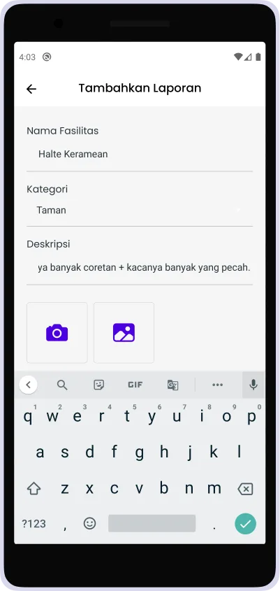 Add Report Screen