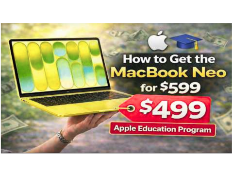 MacBook neo student with heavy student discount setup