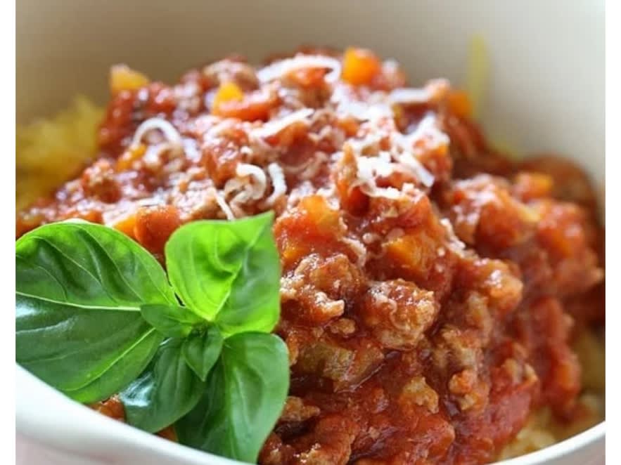 Photo of Spaghetti Squash & Meat Sauce Bolognese