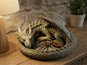 Bol à Clés Dragon Endormi — Impression 3D Tunisie