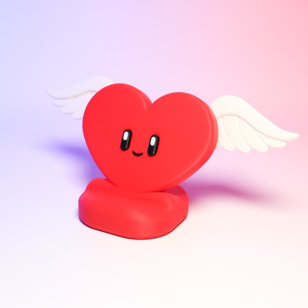 Support de téléphone en forme d’ange avec cœur – Saint-Valentin