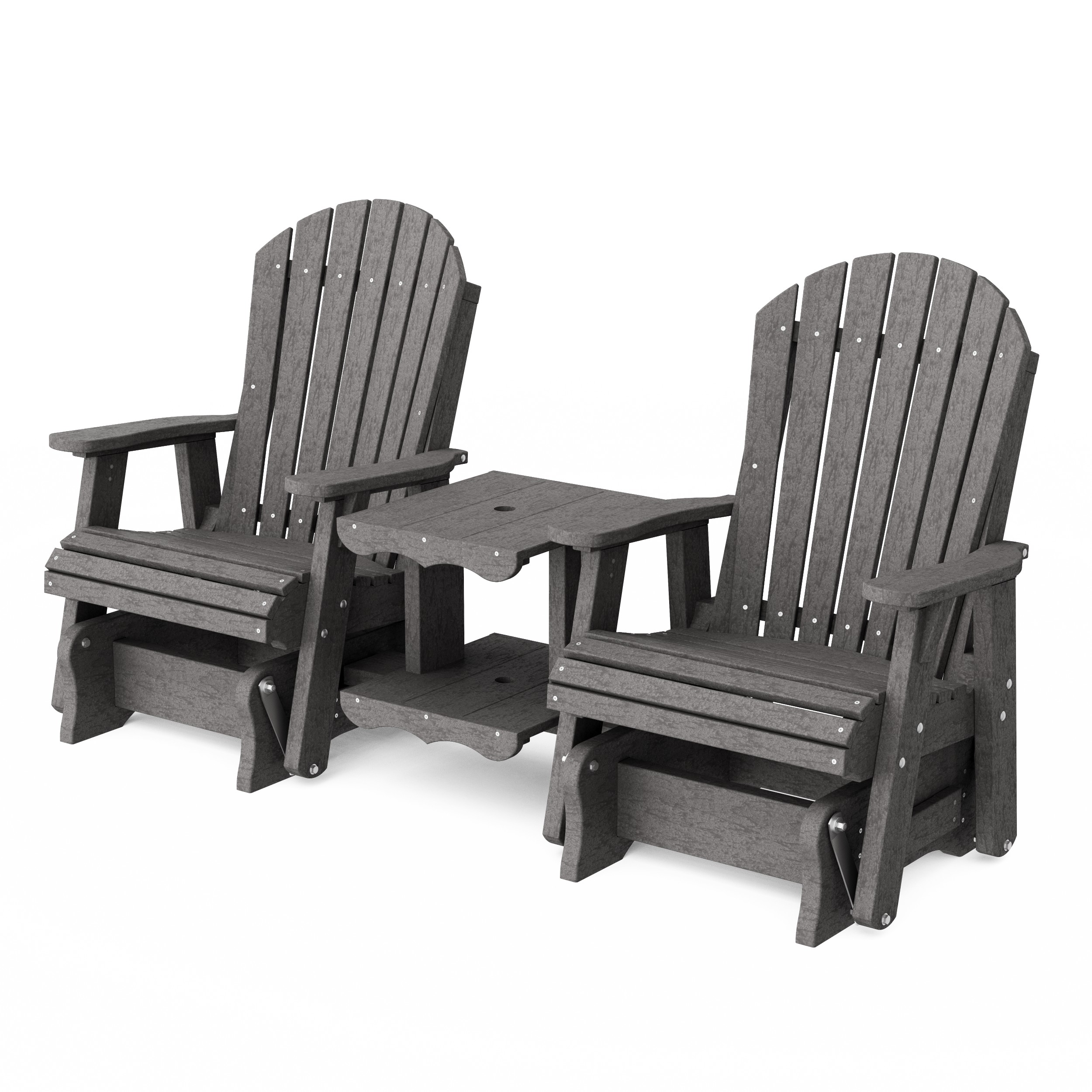 Heritage Adirondack Glider Chair Set with Center Table
