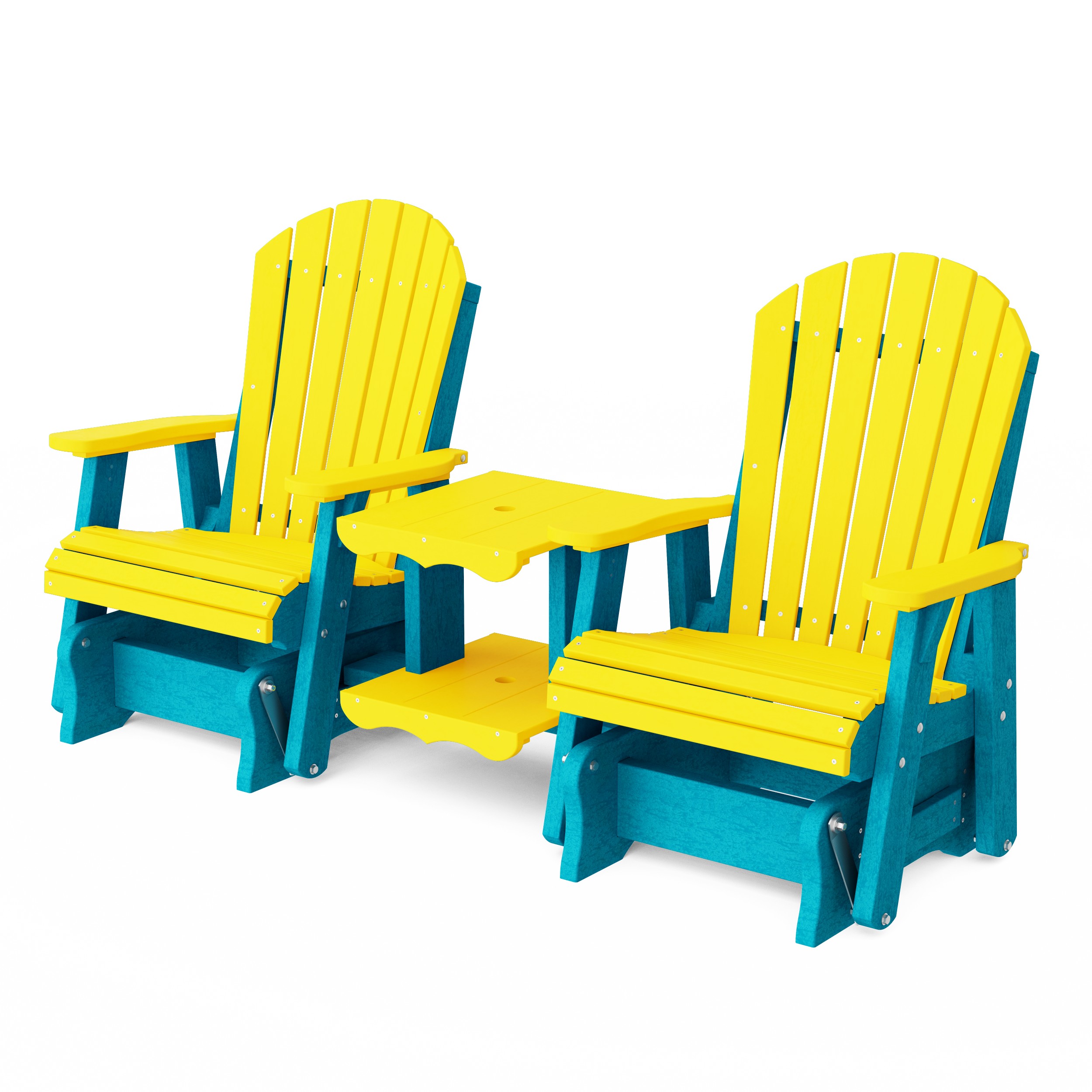 Heritage Adirondack Glider Chair Set with Center Table
