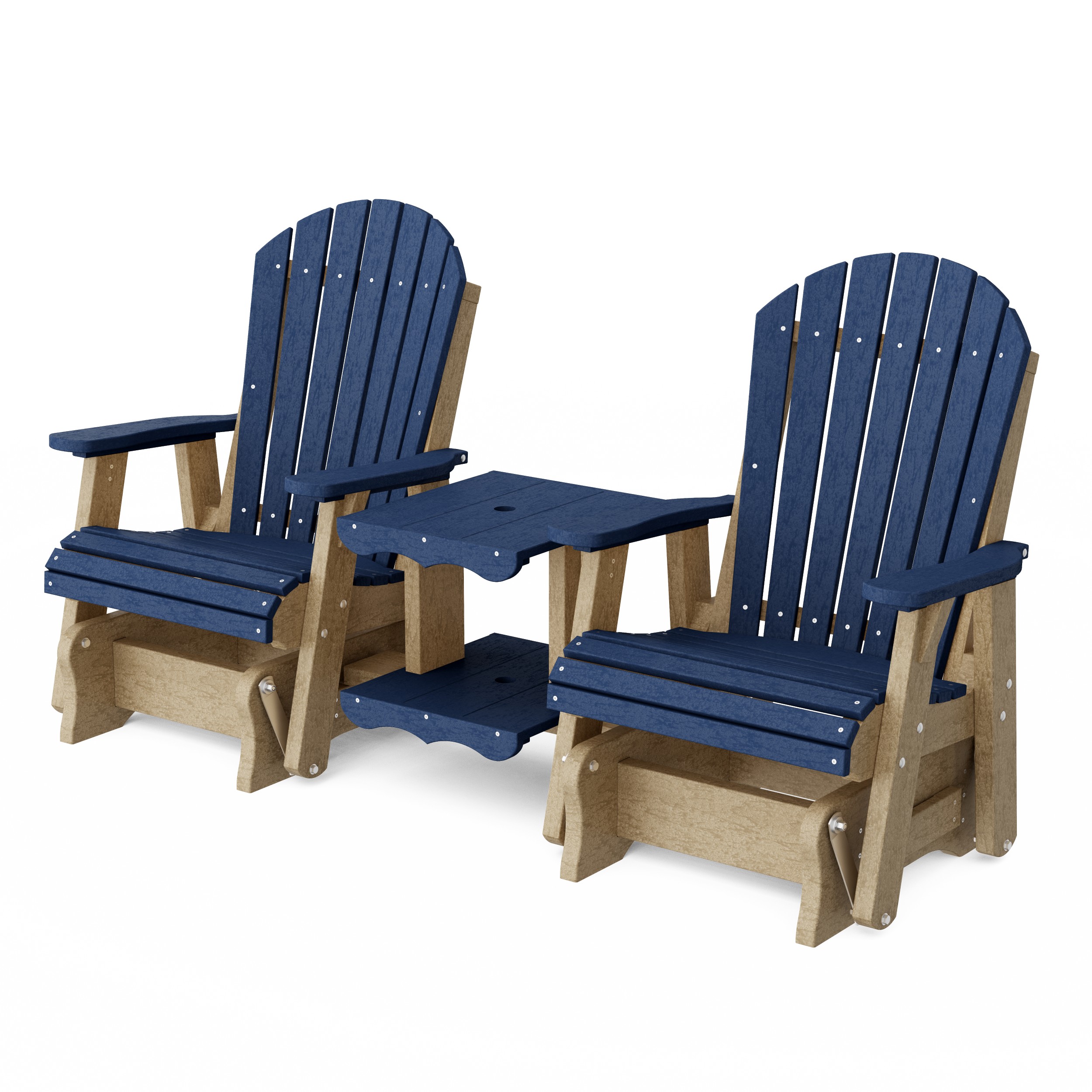 Heritage Adirondack Glider Chair Set with Center Table