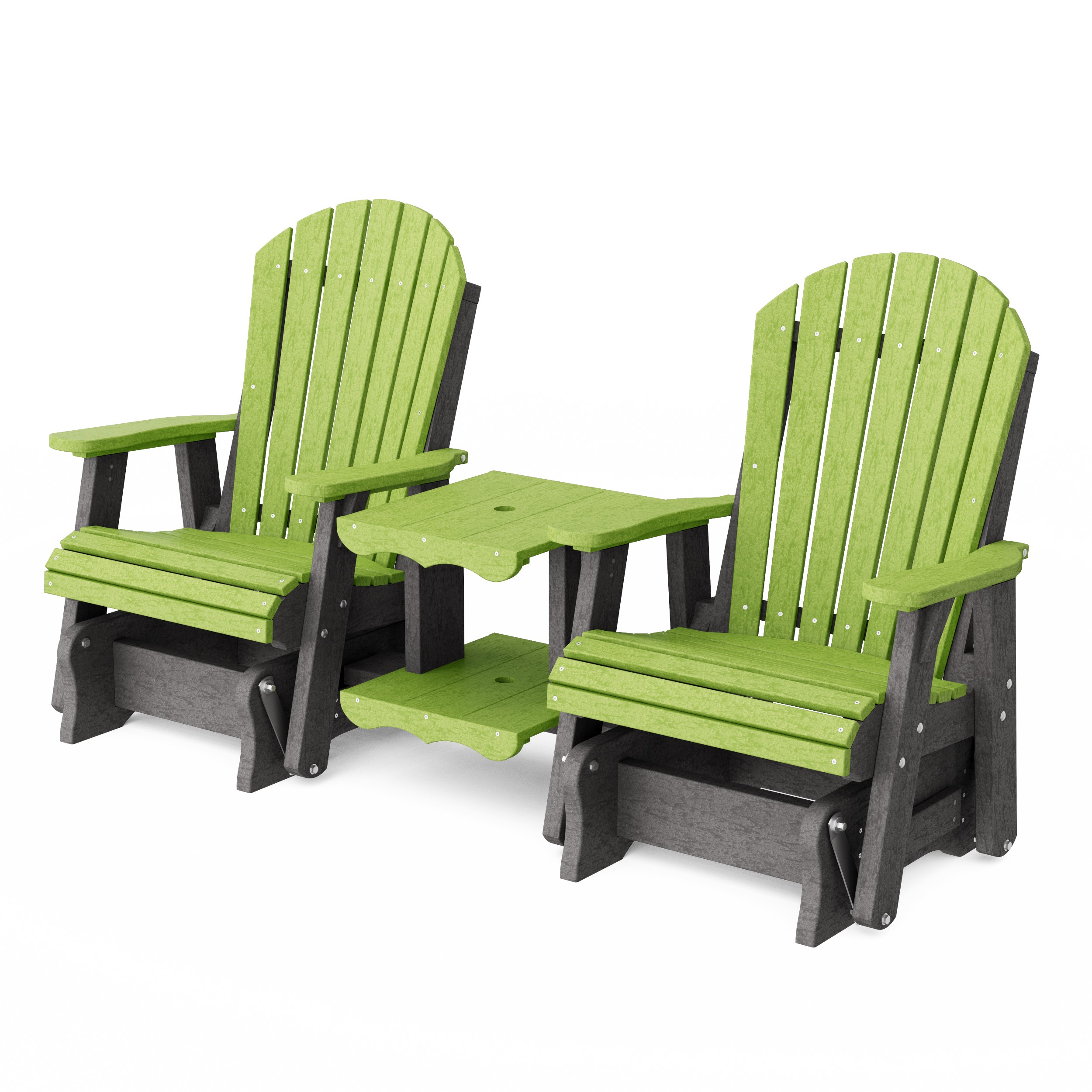 Heritage Adirondack Glider Chair Set with Center Table