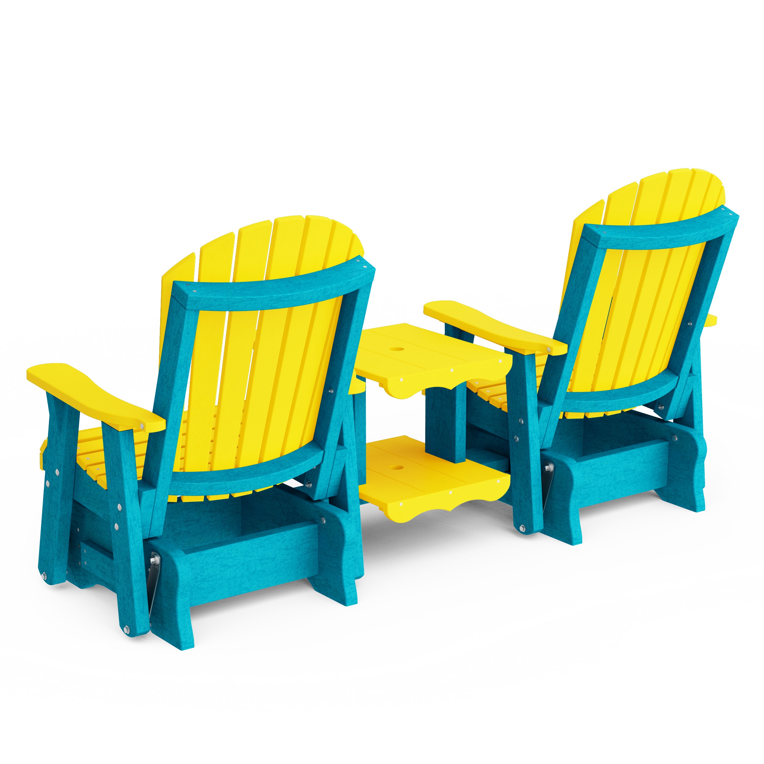 Heritage Adirondack Glider Chair Set with Center Table