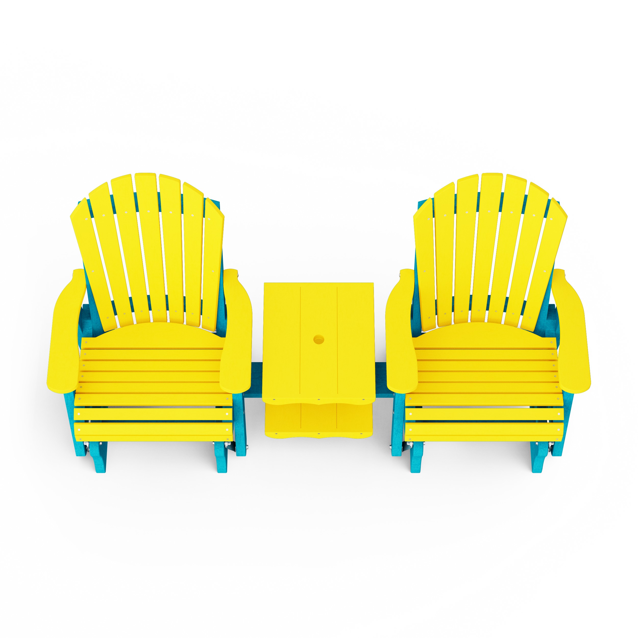 Heritage Adirondack Glider Chair Set with Center Table