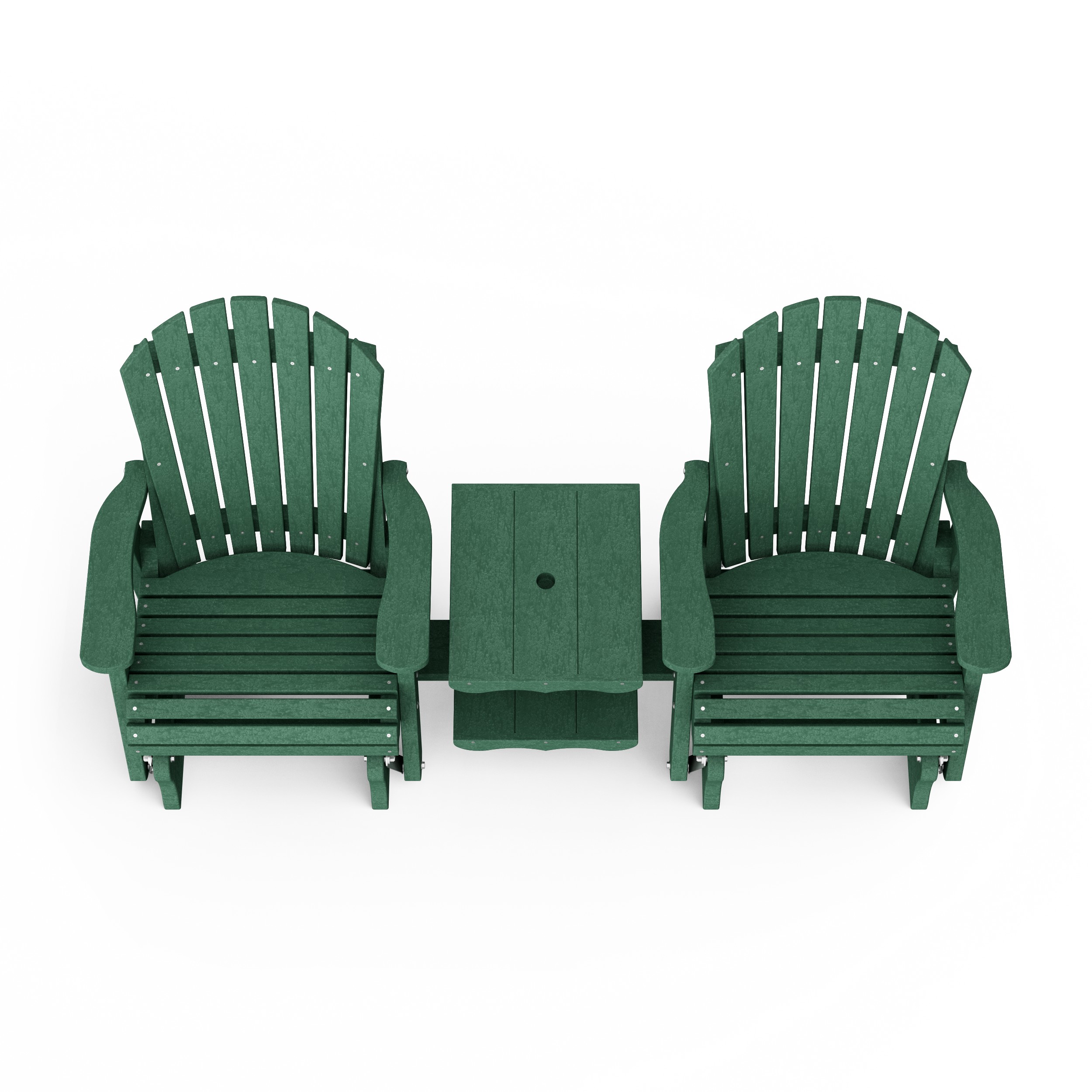 Heritage Adirondack Glider Chair Set with Center Table