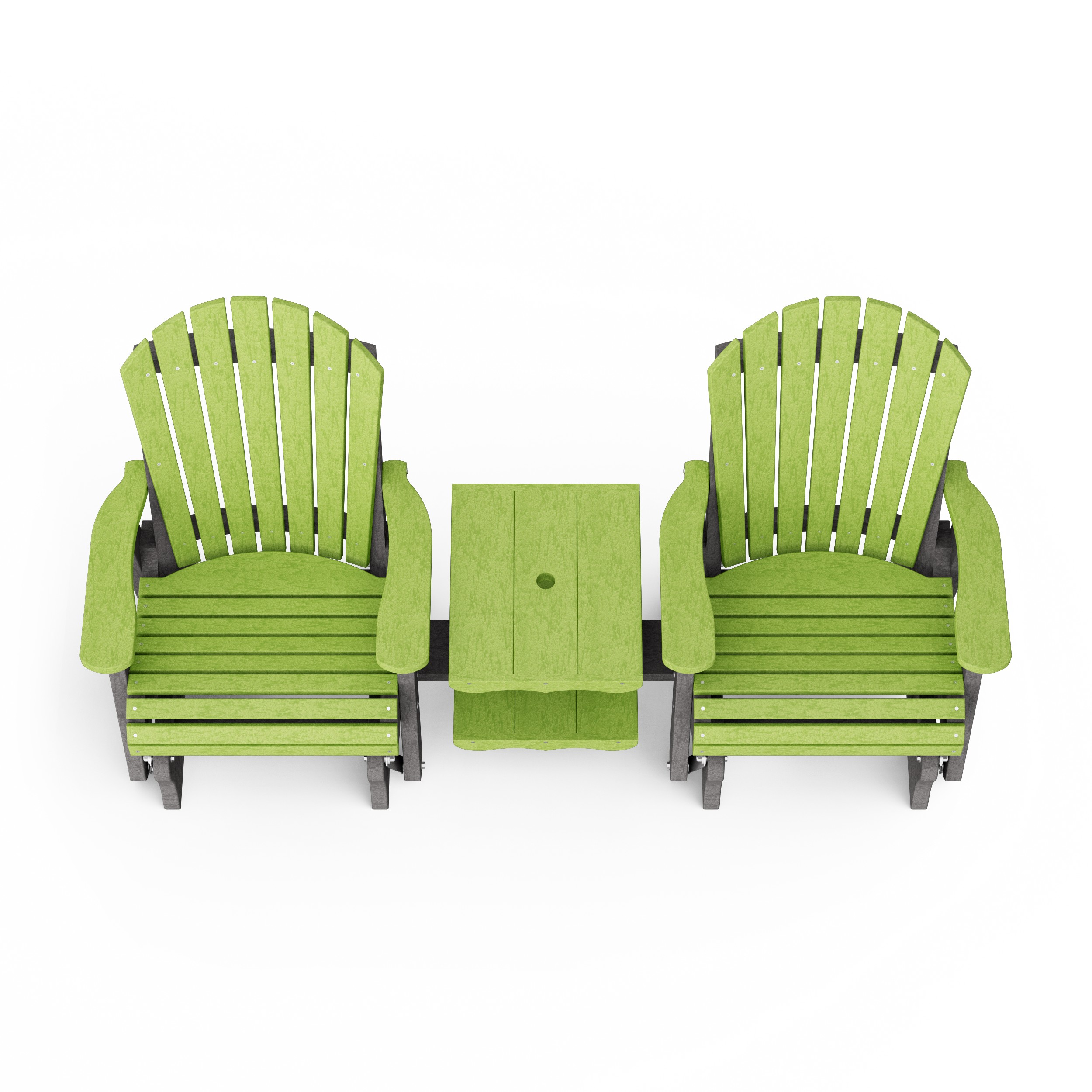 Heritage Adirondack Glider Chair Set with Center Table