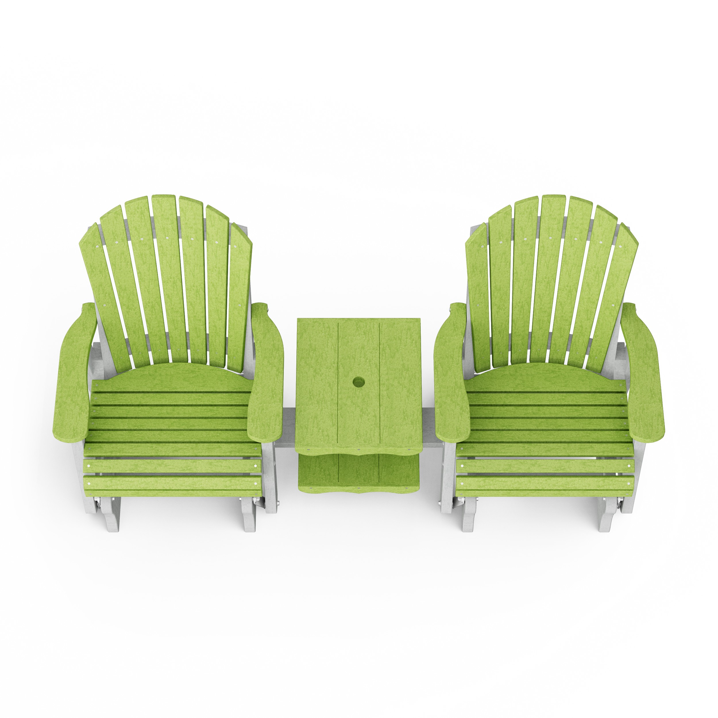 Heritage Adirondack Glider Chair Set with Center Table