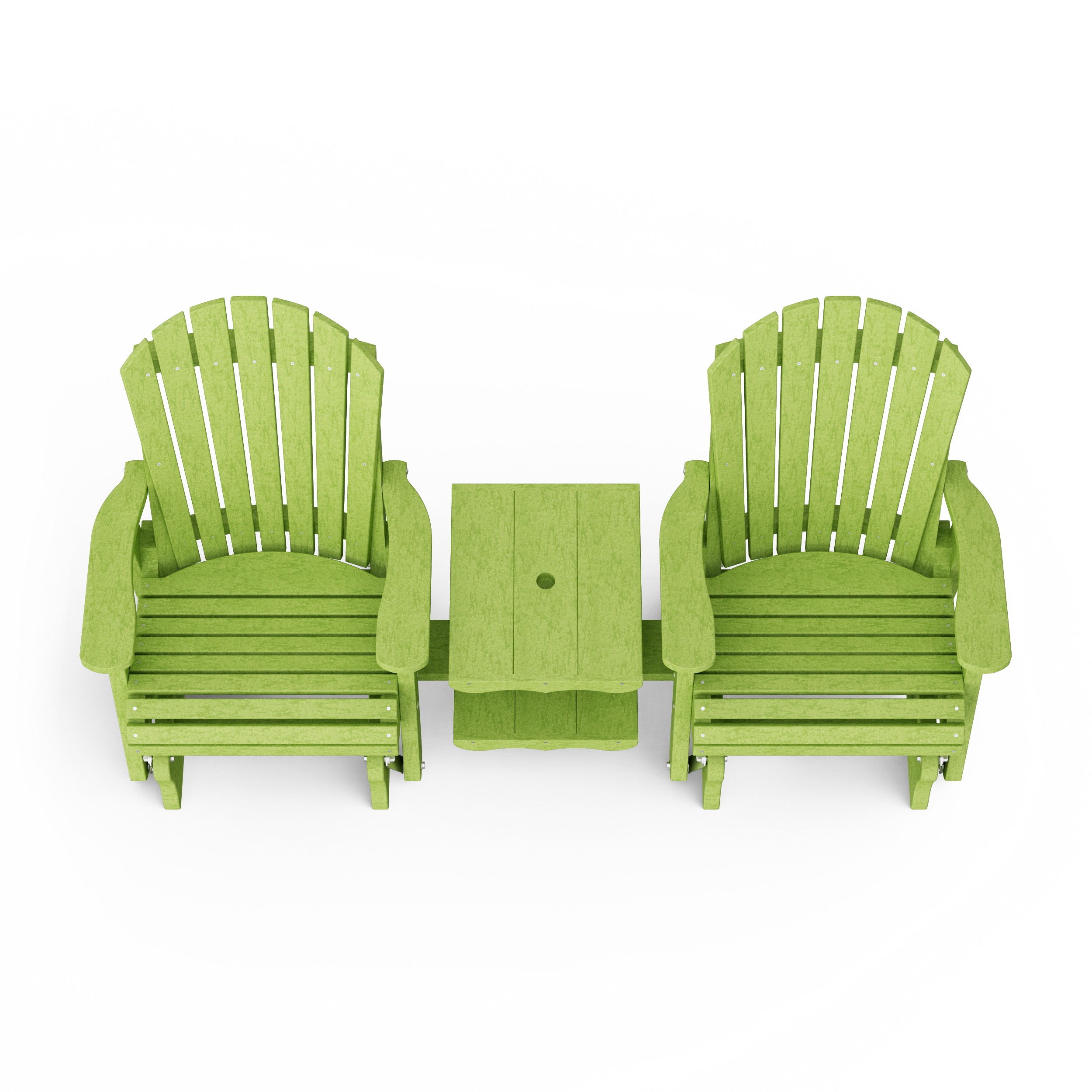 Heritage Adirondack Glider Chair Set with Center Table