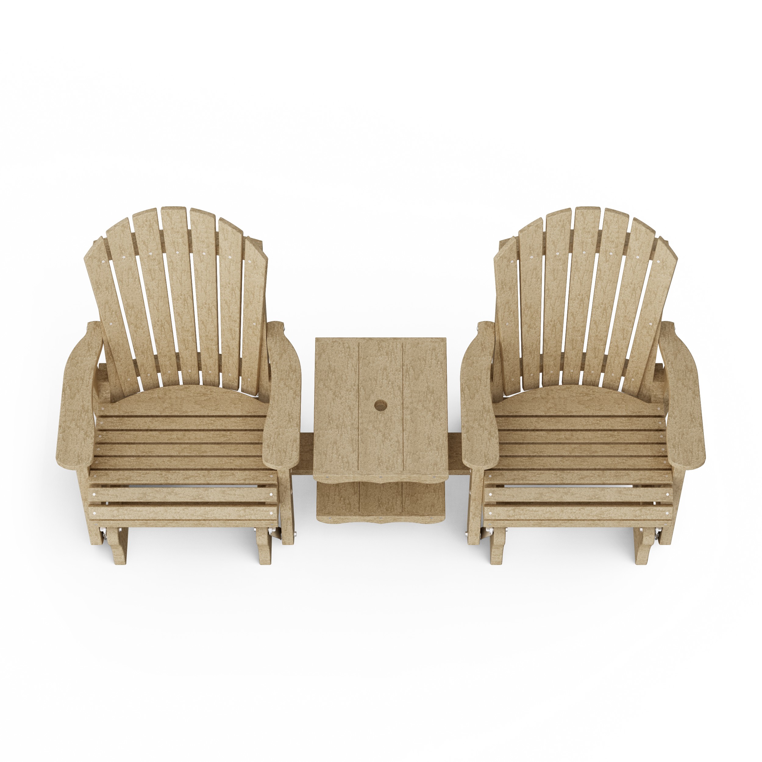 Heritage Adirondack Glider Chair Set with Center Table