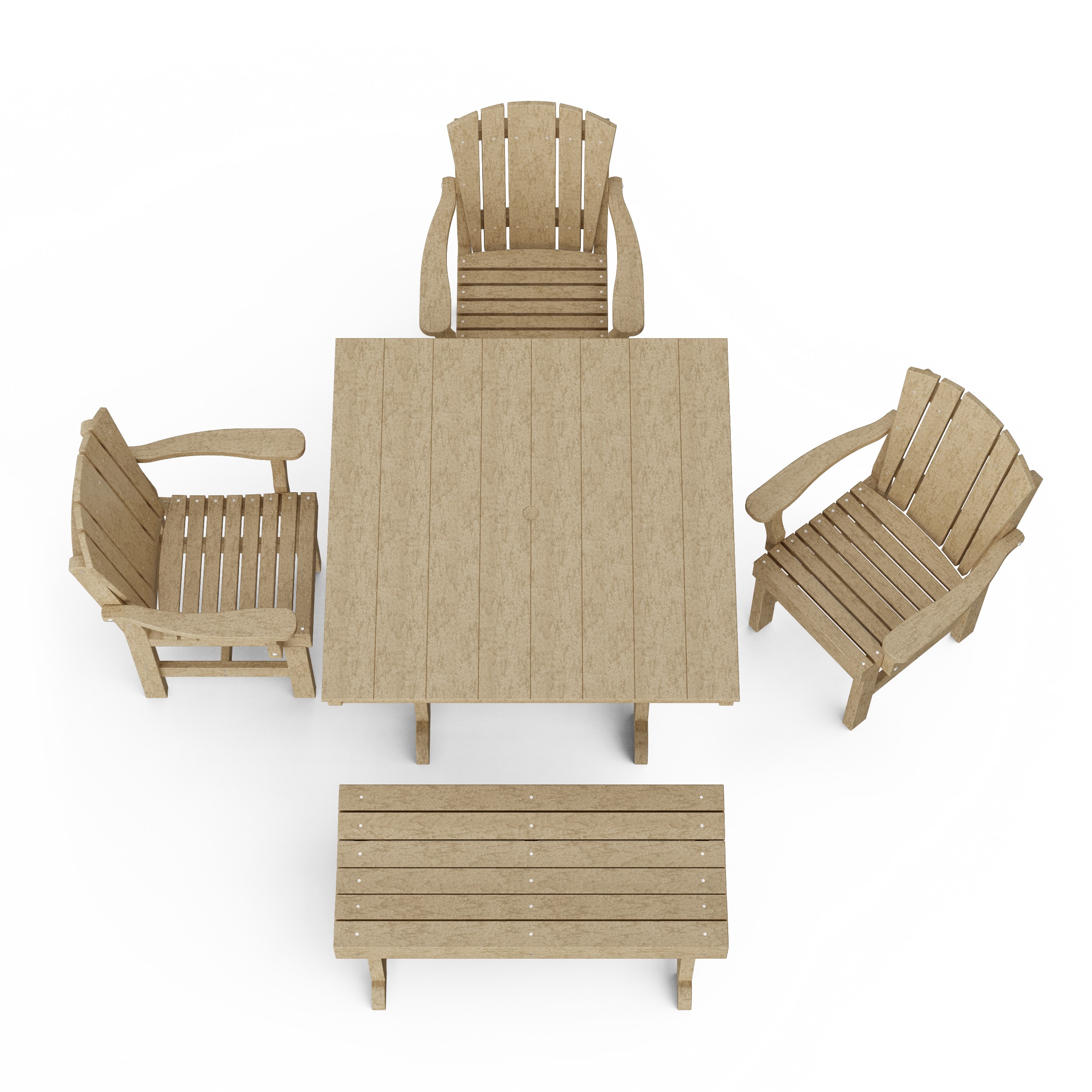 Heritage 5-Piece Square Dining Set with Bench