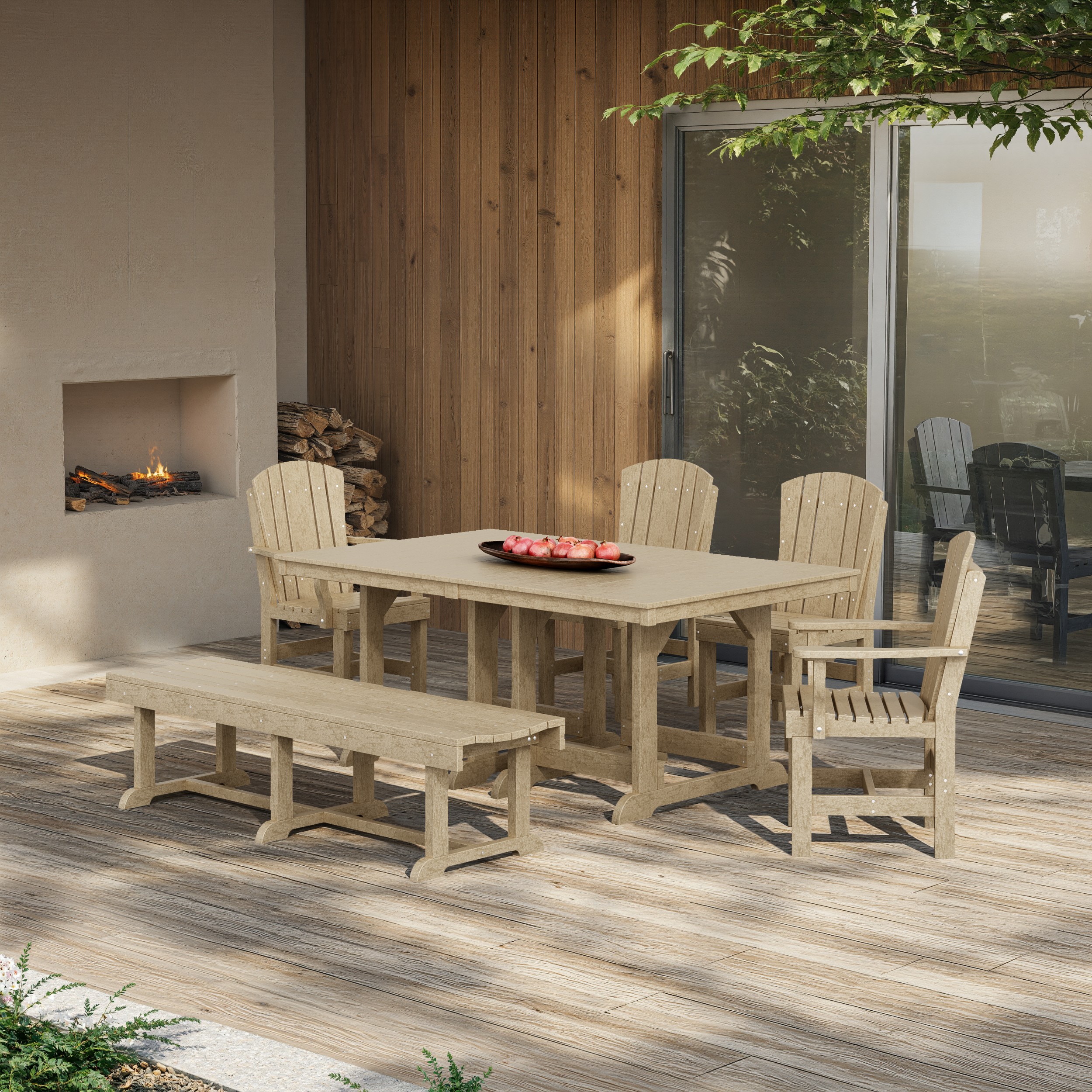 Heritage 6-Piece Rectangular Dining Set with Bench